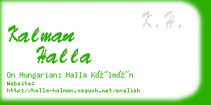 kalman halla business card
